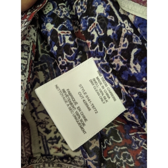 Joie V-Neck 3/4 Sleeve Print Silk Blouse - Picture 6 of 9